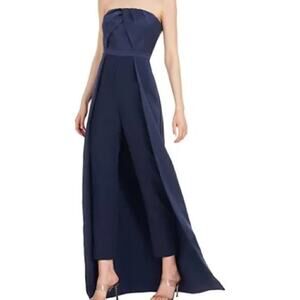NWT Kay Unger Valia Walk Through Strapless Jumpsuit Formal Gown Size 2 Bin6